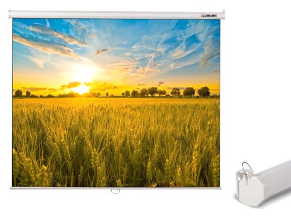 Экран для проектора Lumien Eco Picture LEP-100101, 150х150 см, 1:1, настенно-потолочный